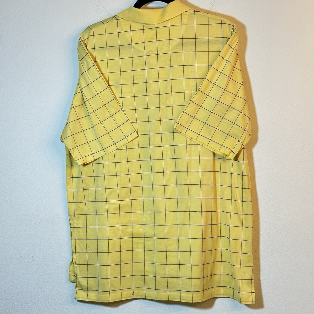 VTG Polo Golf Ralph Lauren Short Sleeve Polo Shirt Men Large Yellow Grid Plaid - Picture 4 of 8